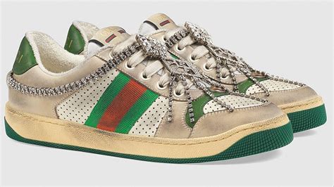 gucci kicks covered in shit|Gucci dirty shoes.